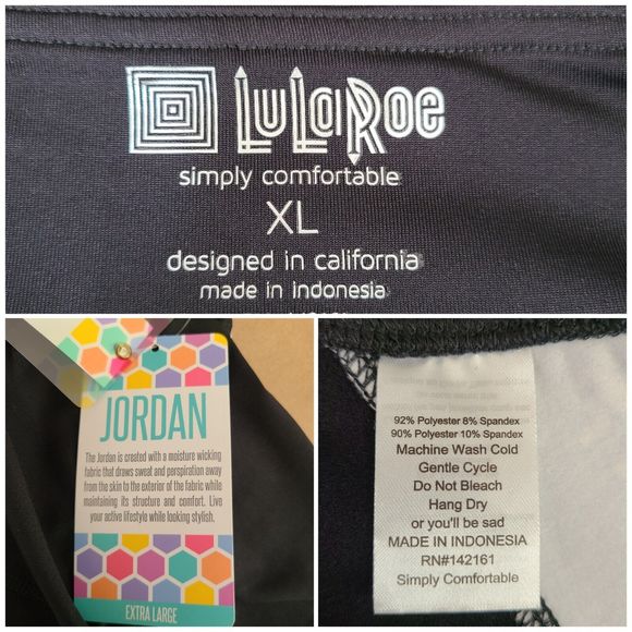 Lularoe Jordan Womens Sz XL Ankle Leggings Athletic Black Nautical Anchor Pants - Picture 9 of 9